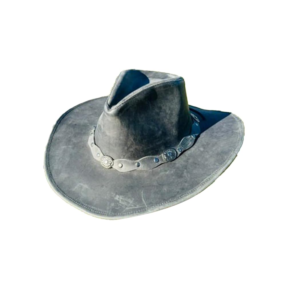 Falcon Suede Deadwood Leather Cowboy Hat Men with Conchos